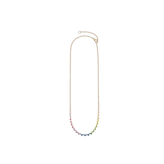 Mylene Rainbow Sapphire Tennis Necklace