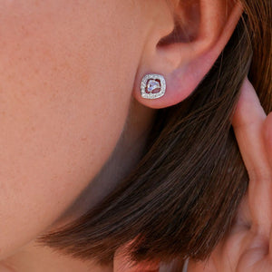 Logan White Diamond Stud Earrings