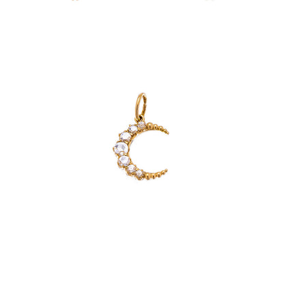 Crescent White Diamond Pendant