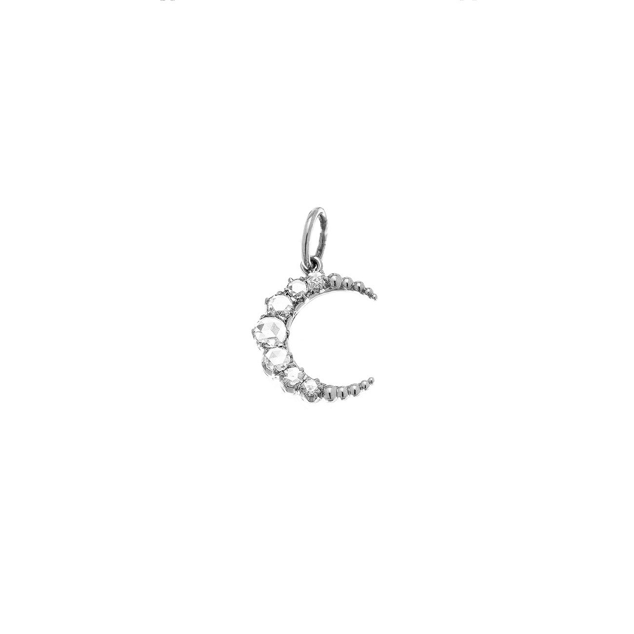 Crescent Small White Diamond Pendant