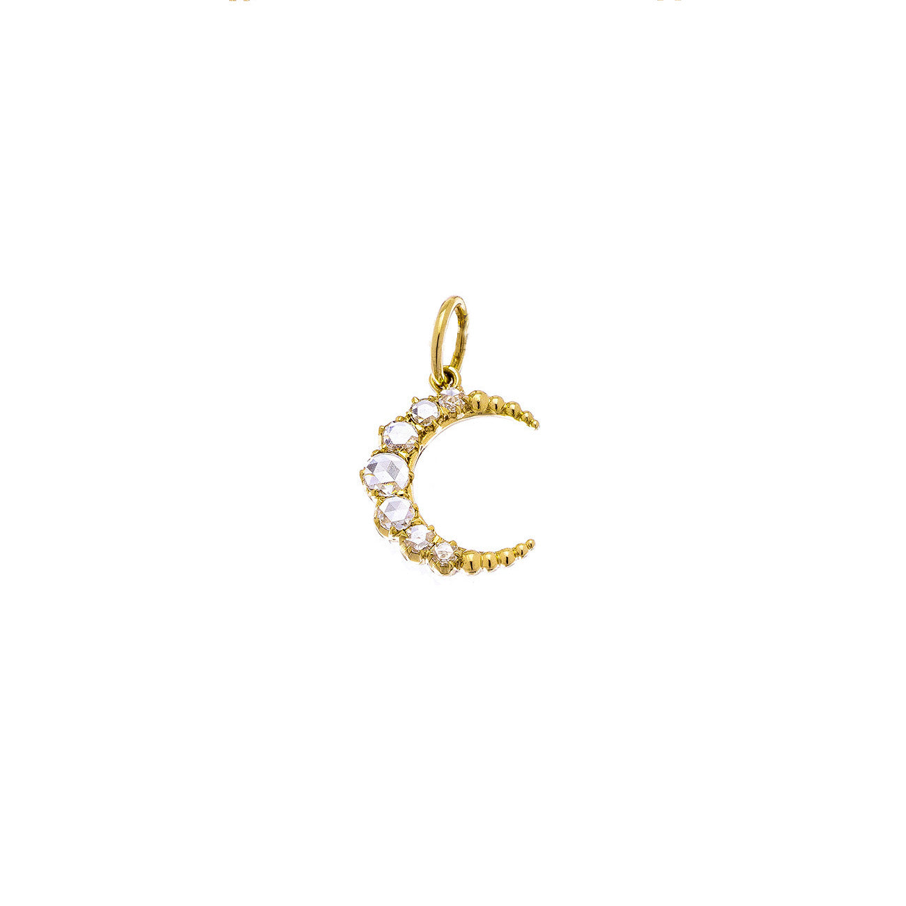 Crescent Small White Diamond Pendant