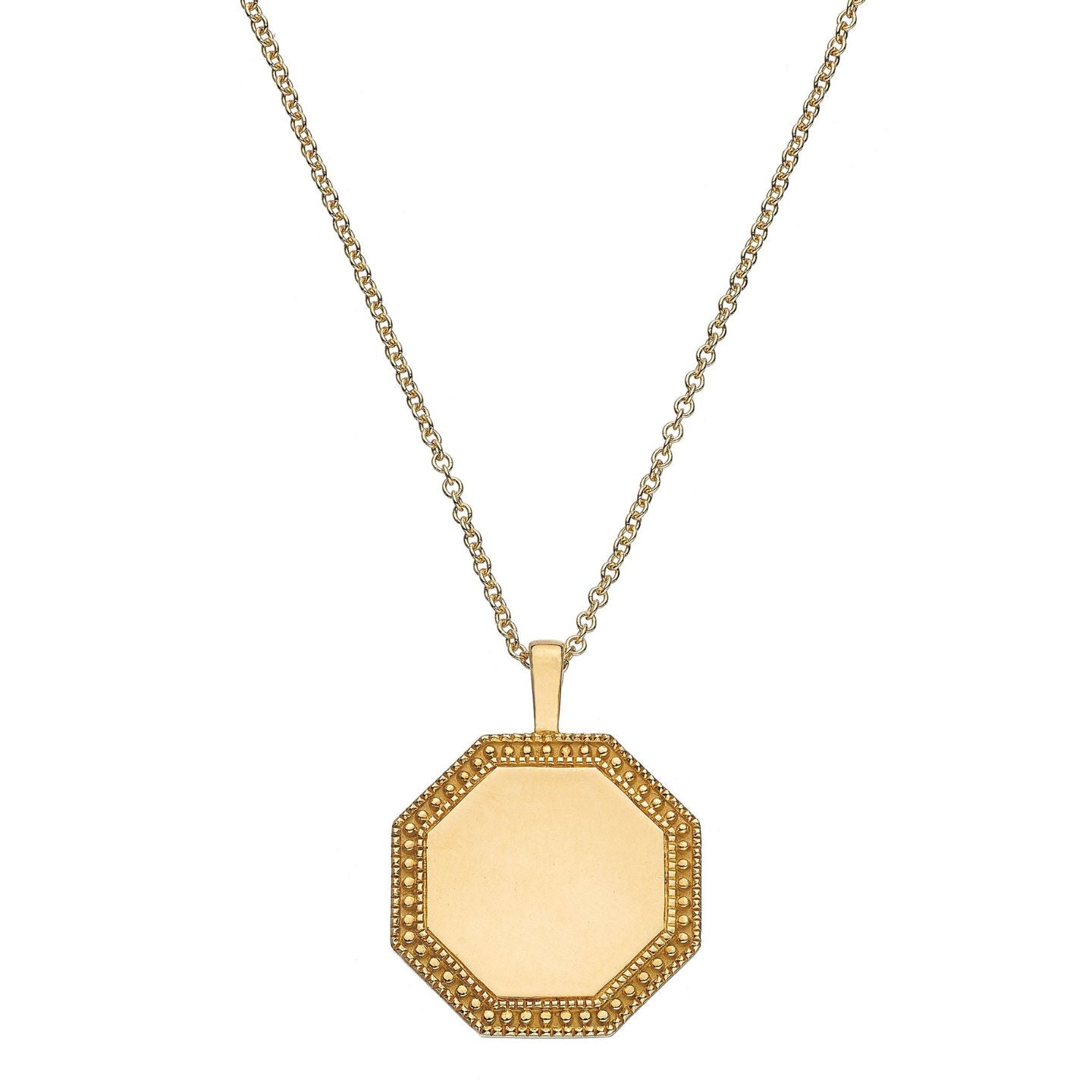 P.S. Soleil Yellow Gold Octagon Charm with Oval Link Chain