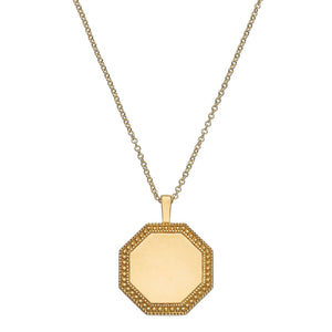 P.S. Soleil Yellow Gold Octagon Charm with Oval Link Chain