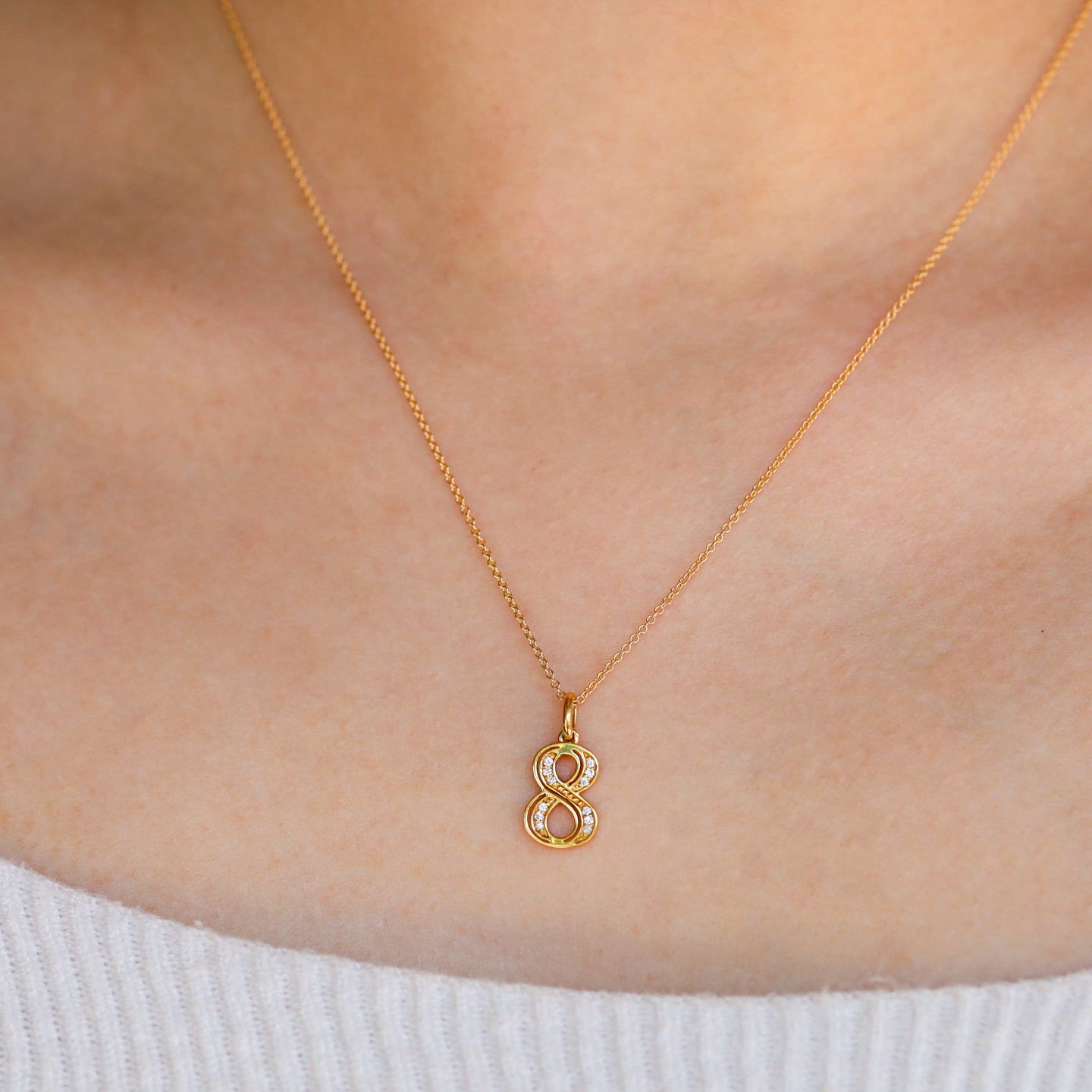 Number "8" Diamond Charm