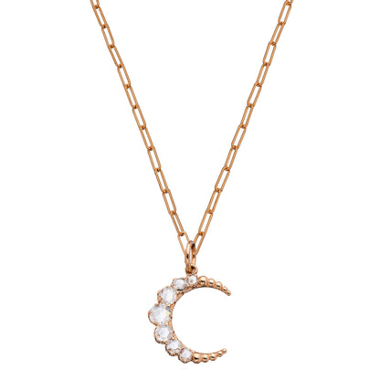 Crescent White Diamond Pendant