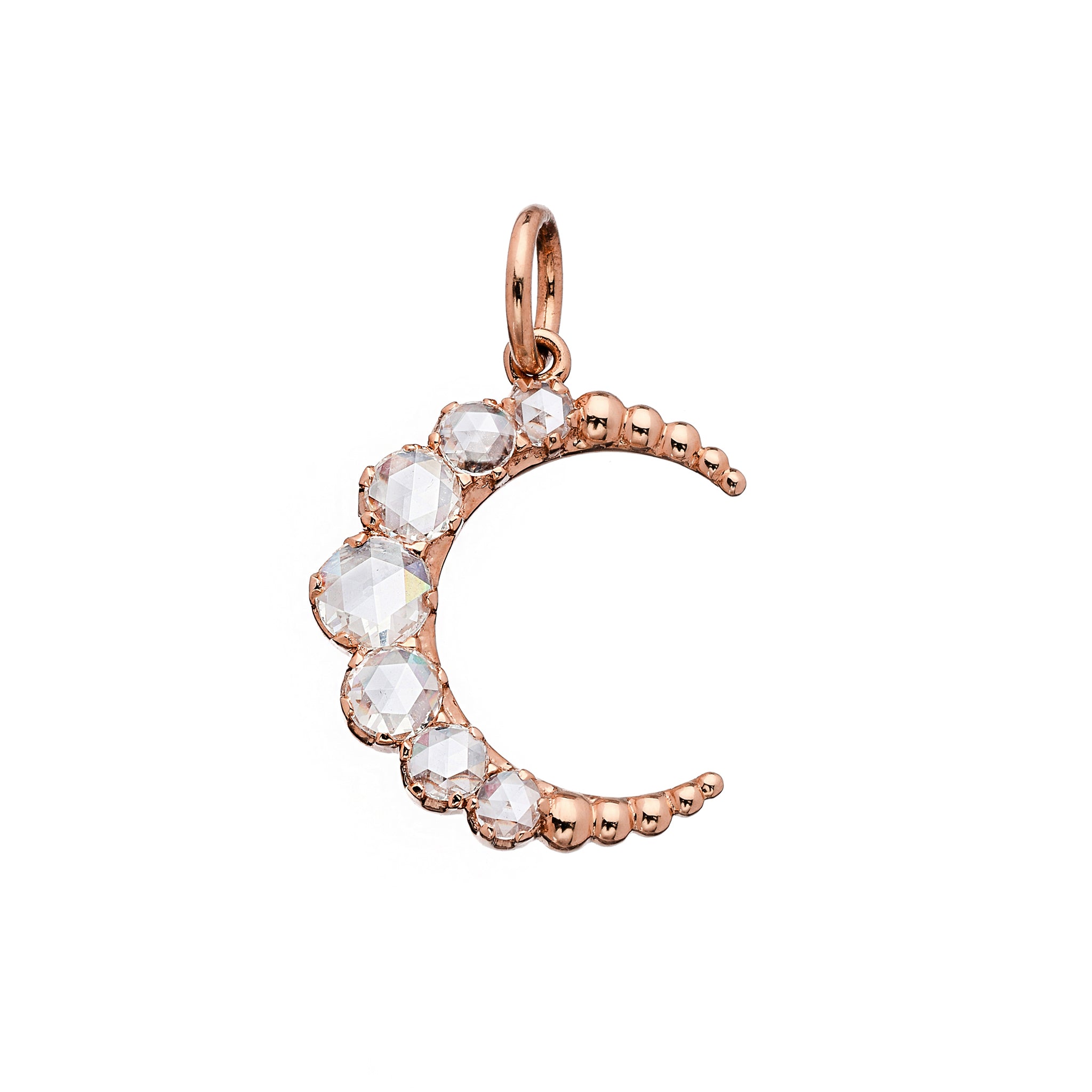 Crescent White Diamond Pendant