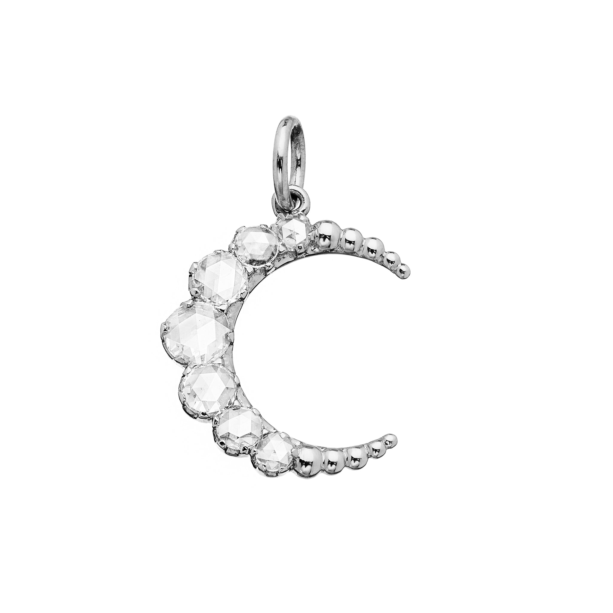 Crescent White Diamond Pendant