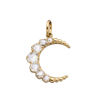 Crescent White Diamond Pendant