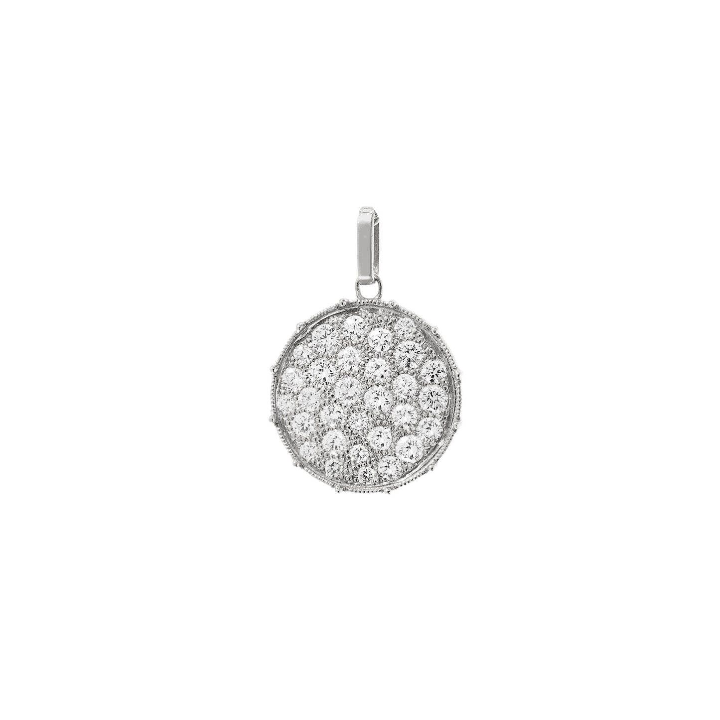 Confetti Small Disc White Diamond Pendant