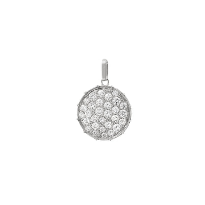 Confetti Small Disc White Diamond Pendant