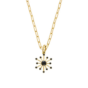 Leena Black Rose Cut Diamond Yellow Gold Necklace