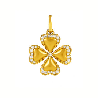 Clover White Diamond Charm