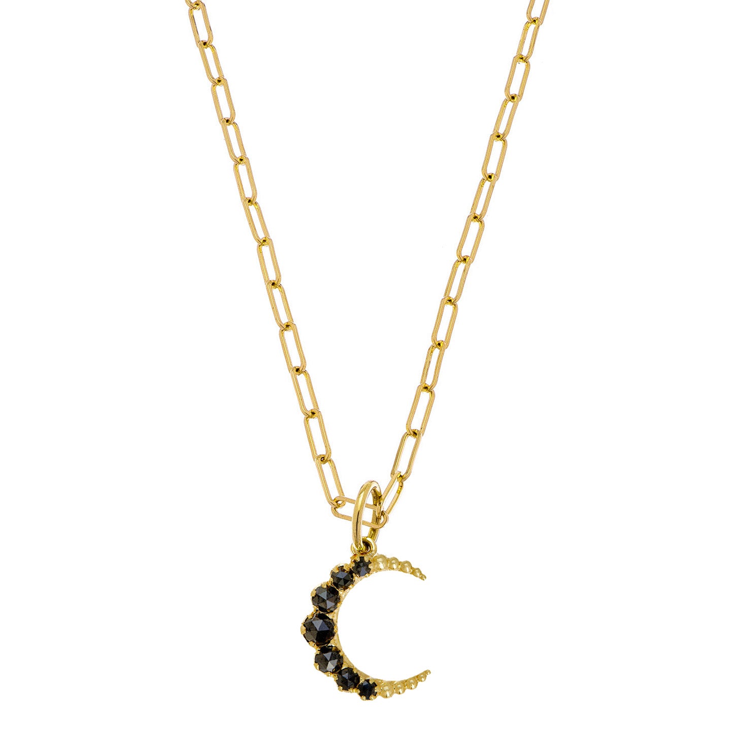 Crescent Small Black Diamond Pendant