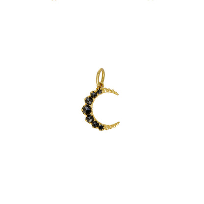 Crescent Small Black Diamond Pendant