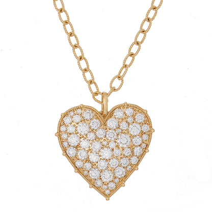 Confetti Heart White Diamond Pendant