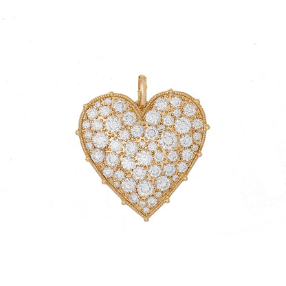 Confetti Heart White Diamond Pendant