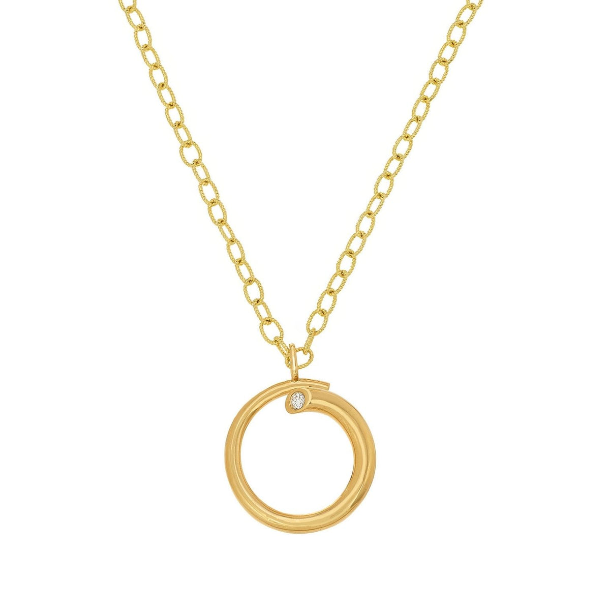 Embrace Large White Diamond Pendant