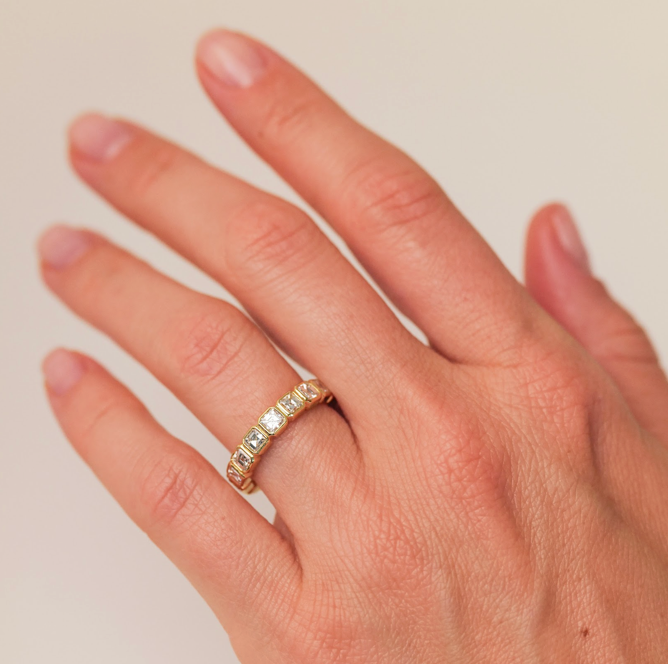 Francine White Ascher Cut Diamond Band