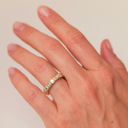Francine White Ascher Cut Diamond Band