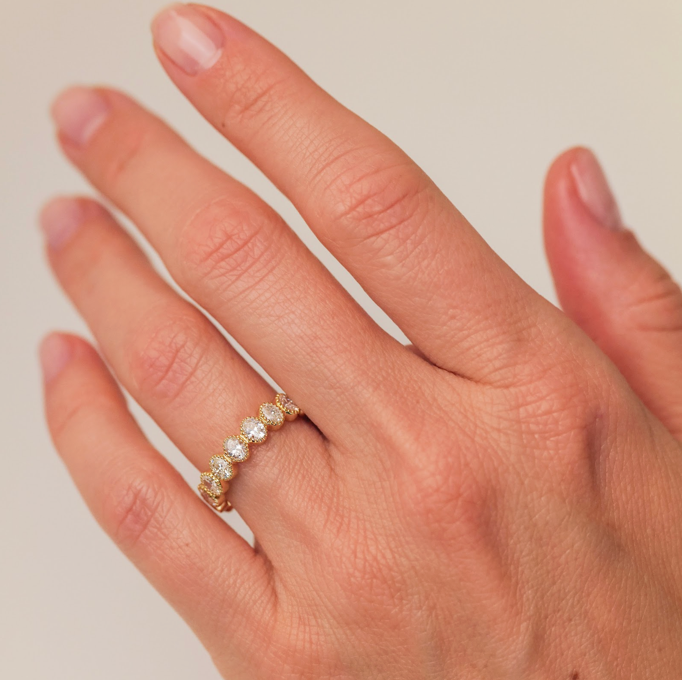 Lucia Oval White Diamond Band