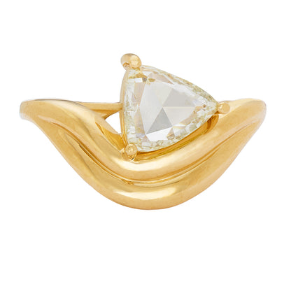 Embrace White Diamond Trillion Cut Ring