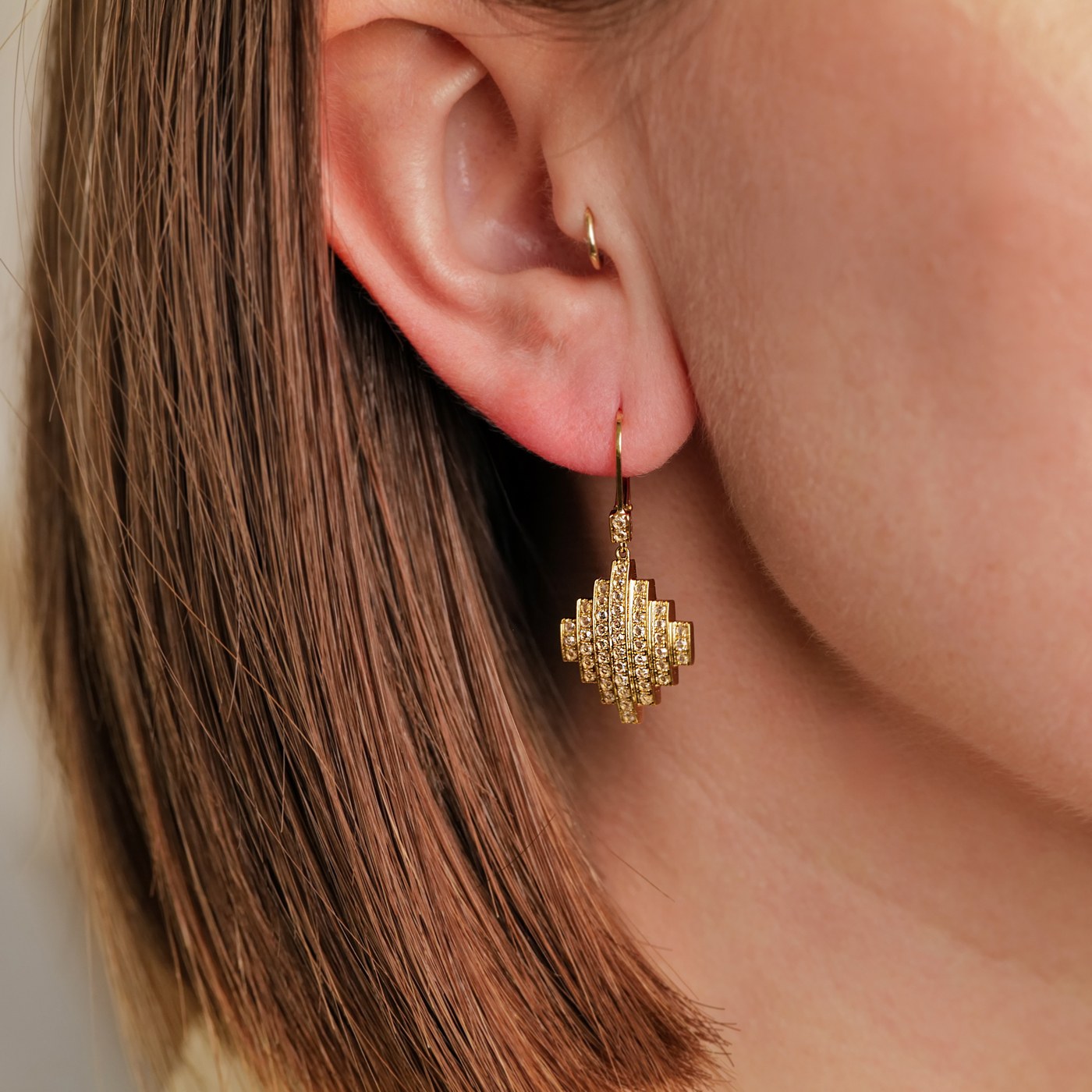 Stella White Diamond Drop Earrings