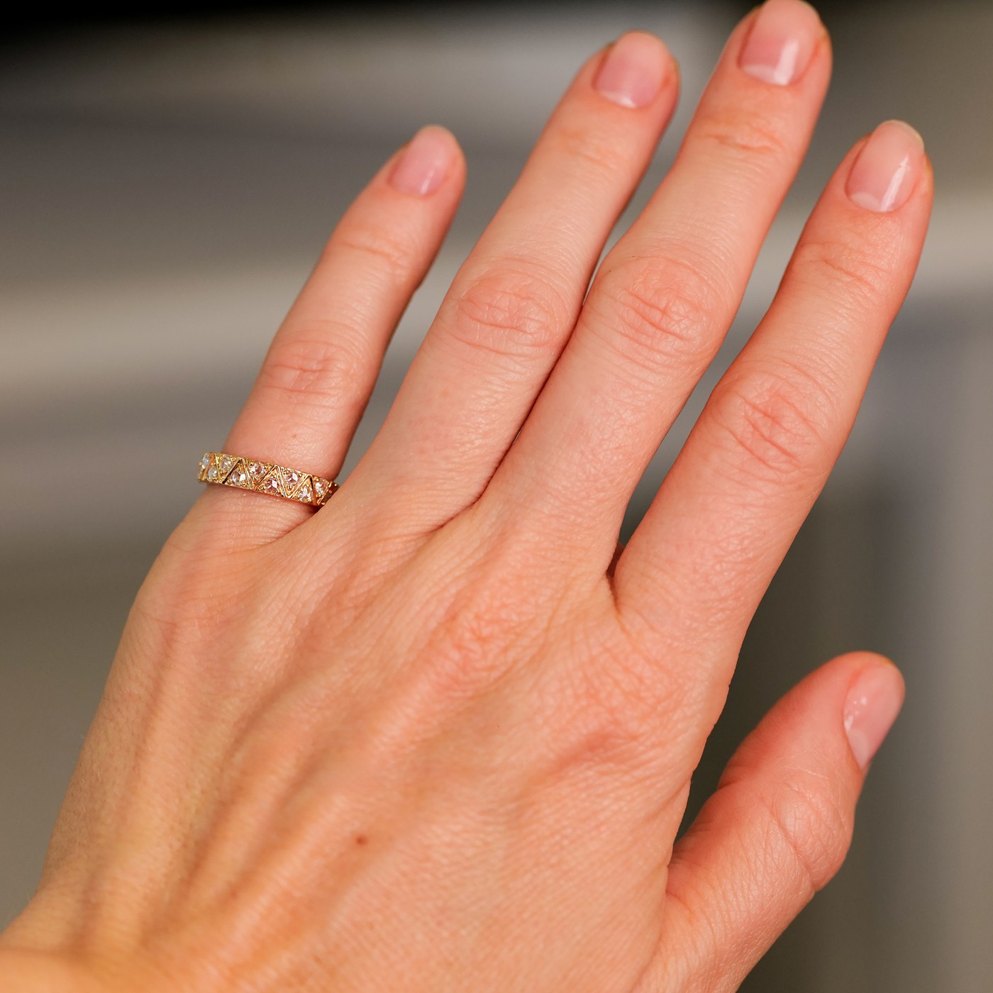 Stella Rose Gold White Diamond Band Size 4
