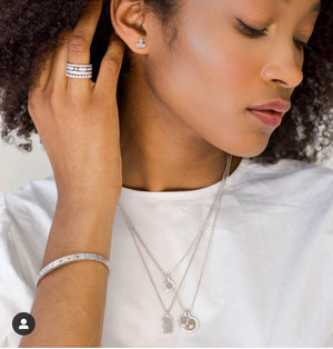 Lilah White Diamond Stud Earrings