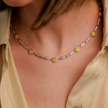 Tuilerie Yellow and White Diamond Necklace