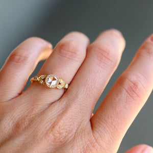 Evelyne Rose Cut Diamond Yellow Gold Ring
