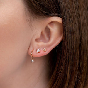 Duet Trillion White Diamond Stud Earrings