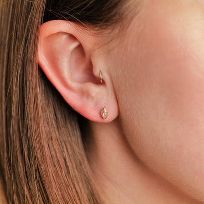 Reina White Diamond Stud Earrings