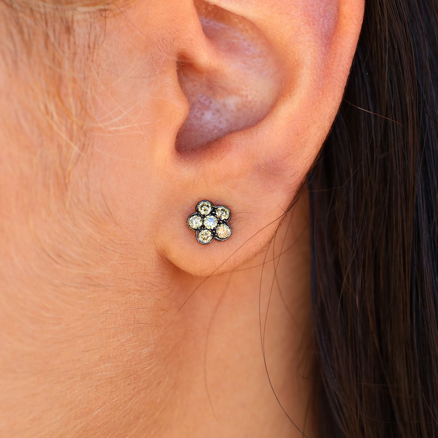 Tuilerie Green Diamond Stud Earrings