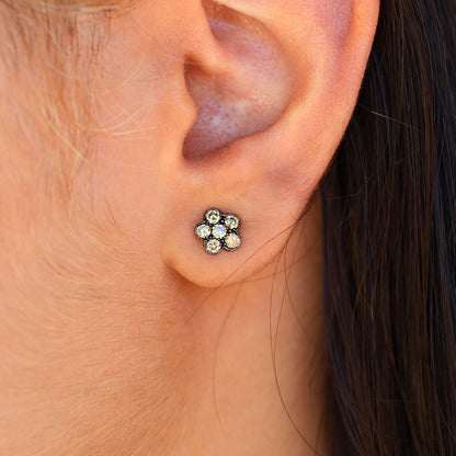 Tuilerie Green Diamond Stud Earrings