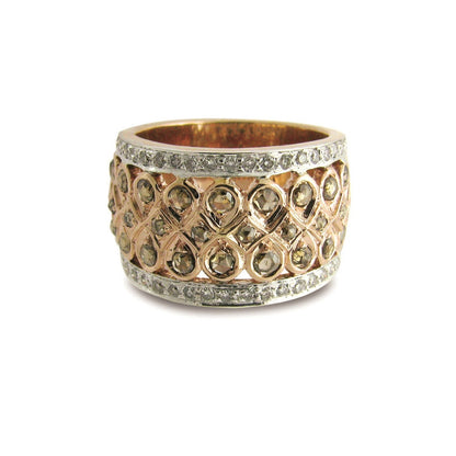 Plume Champagne Diamond Wide Band