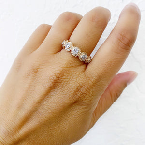 True Romance 5 Stone Rose Cut and Champagne Diamond Ring