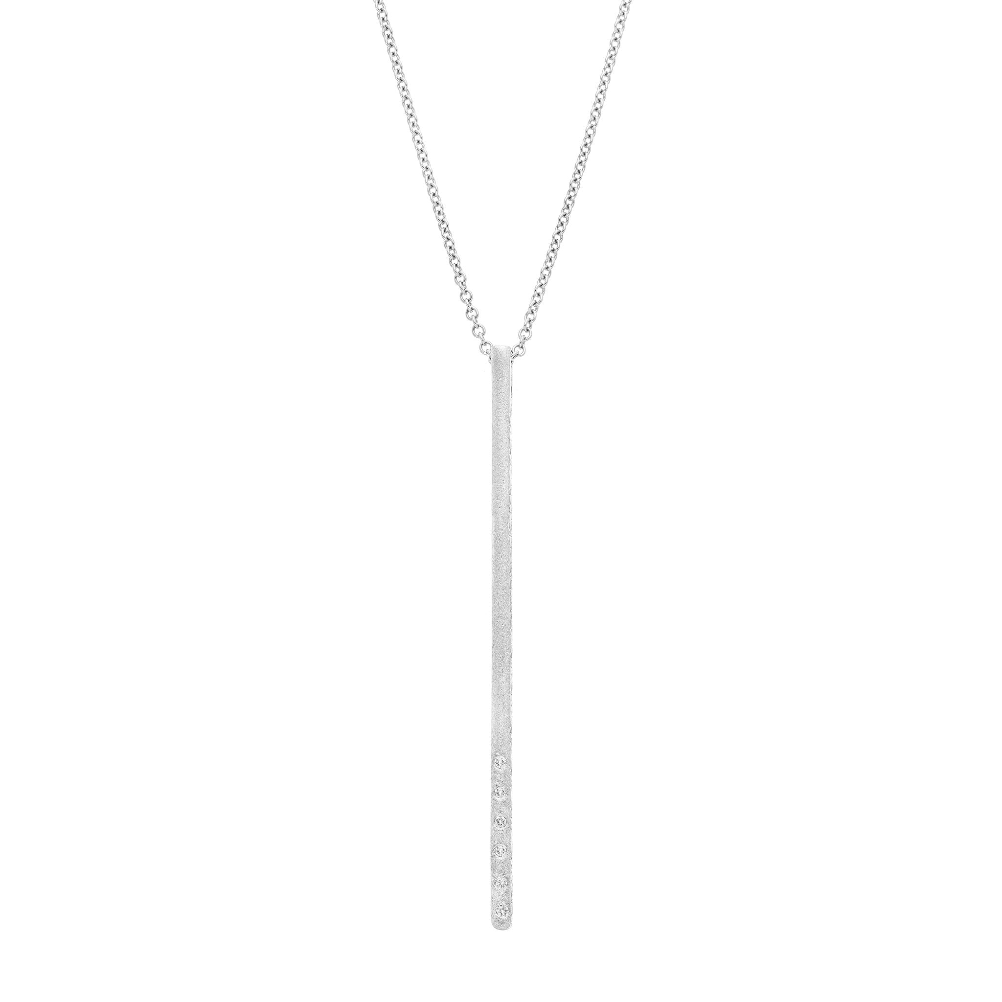 Dunes White Diamond Bar Necklace