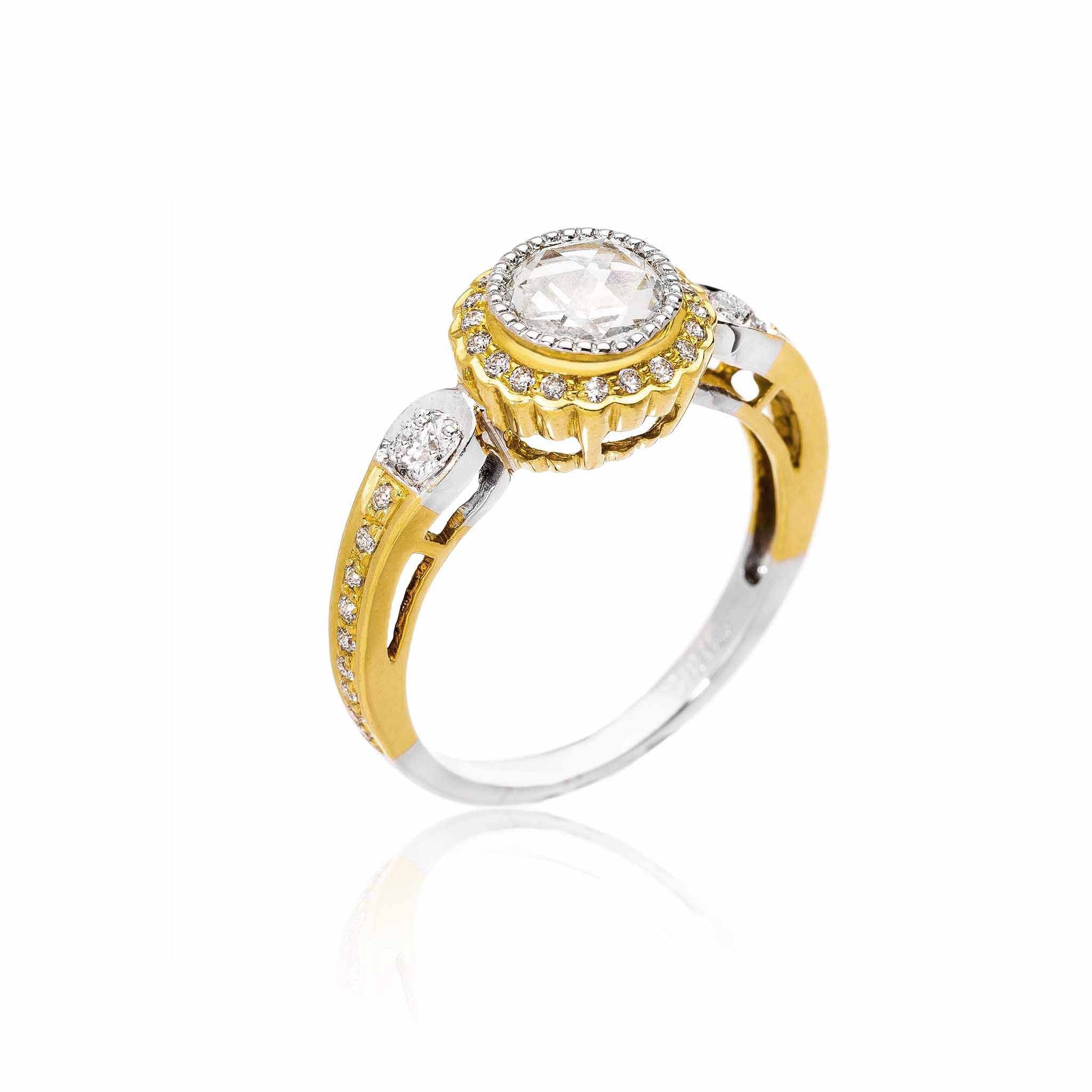 True Romance Rose Cut Diamond Ring in Yellow Gold