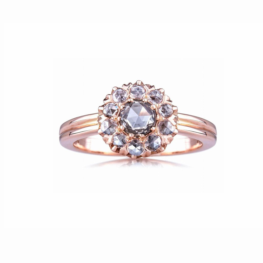 Venus Champagne Rose Cut Diamond Rose Gold Ring