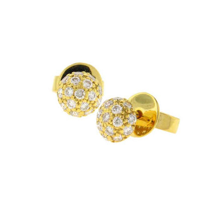 Disco White Diamond Pavé Ball Stud Earrings