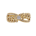Ivy Rose and Old Mine Cut Yellow Gold Ring