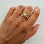 Ivy Rose and Old Mine Cut Yellow Gold Ring