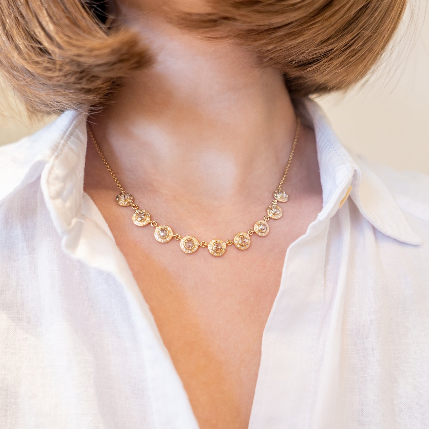 Dunes Classic White Diamond Midi Necklace