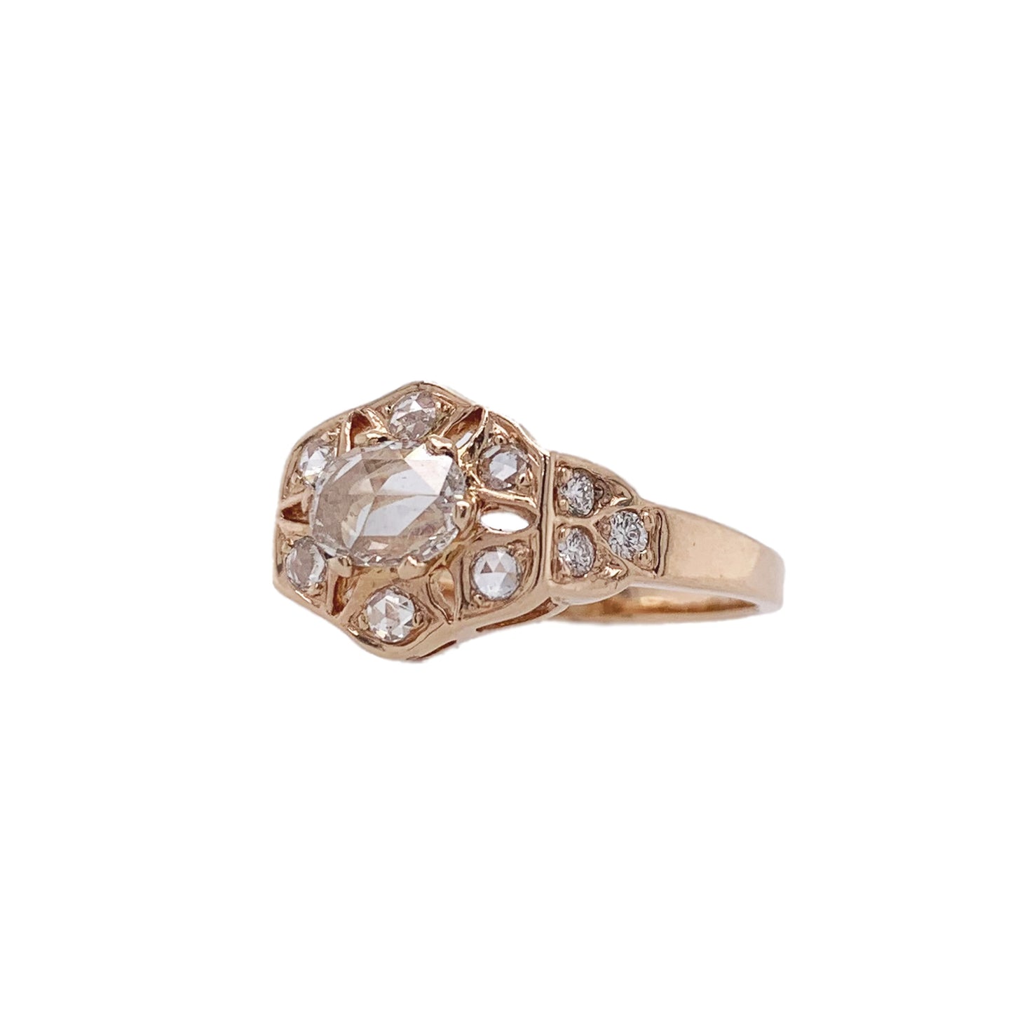 Polly Rose and Old Mine Cut Diamond Ring