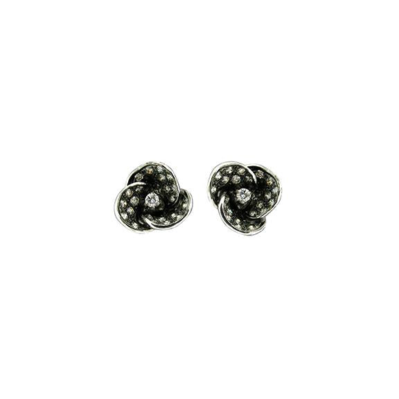 Tulip White Diamond Earrings