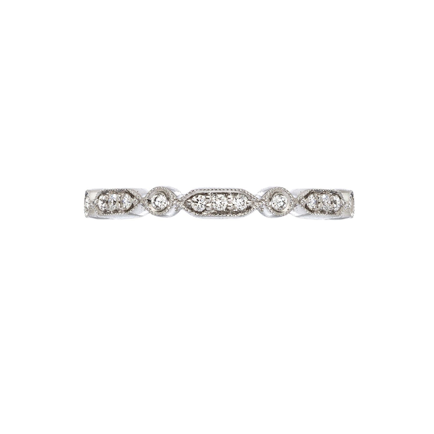 Deco Small White Diamond Band