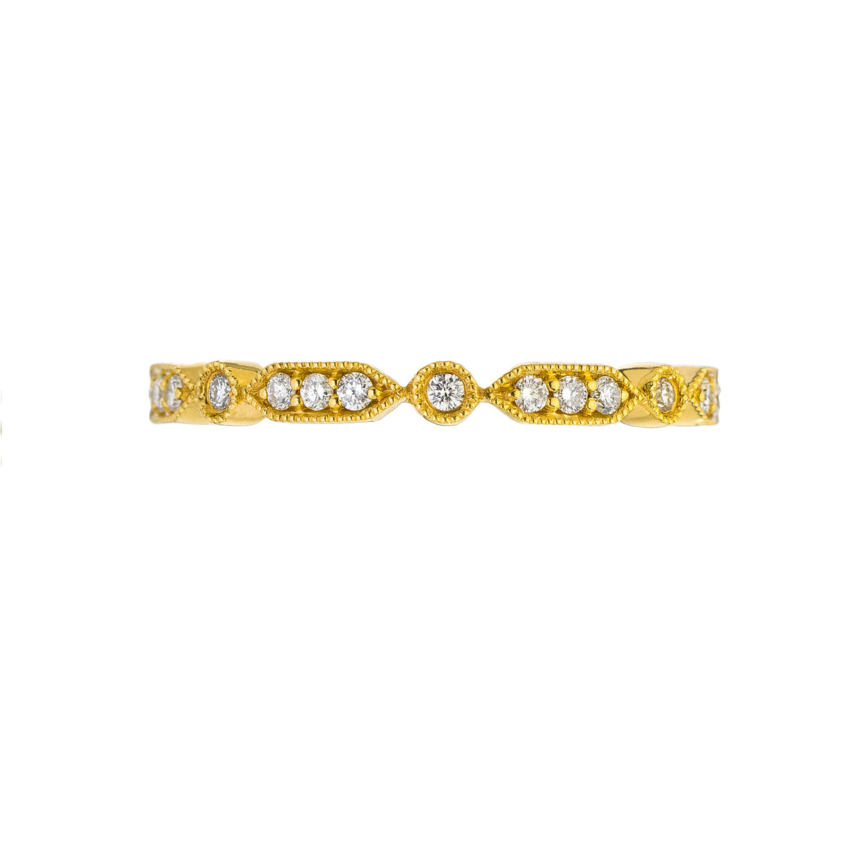 Small Diamond Stacking Rings 18K Gold Deco Small Diamond Stacking Ring | Sethi Couture