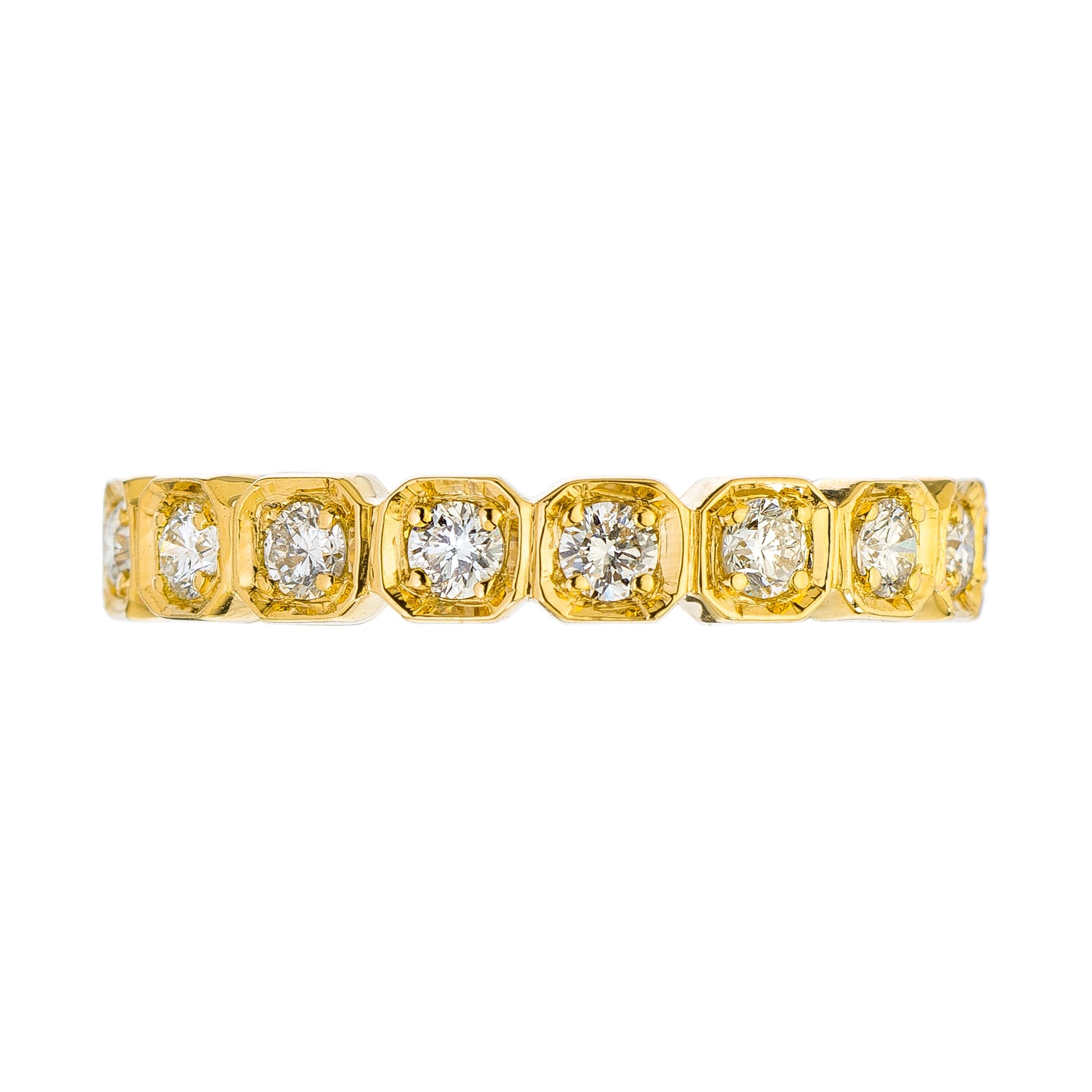 18K Gold Eva White Diamond Stacking Ring | Sethi Couture