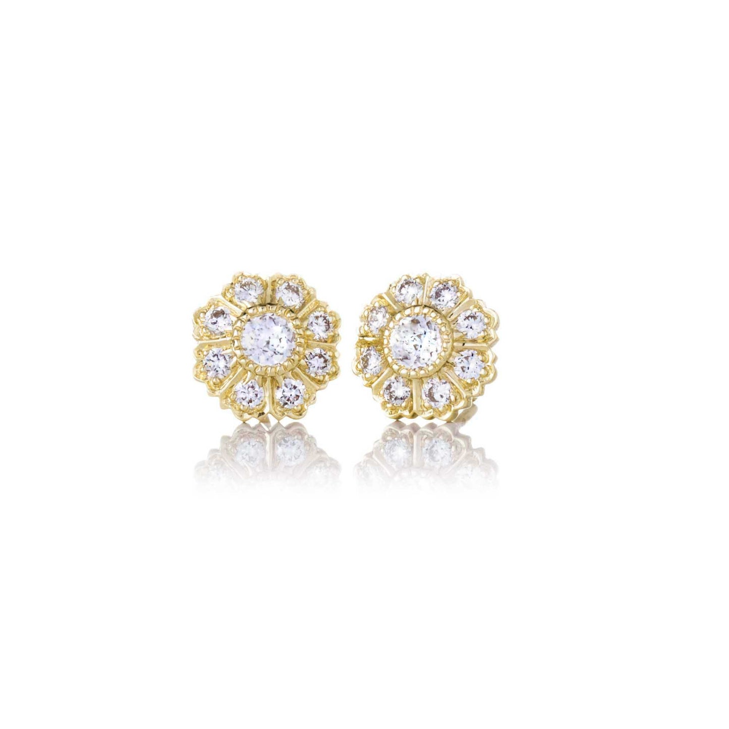 Ivy White Diamond Stud Earrings