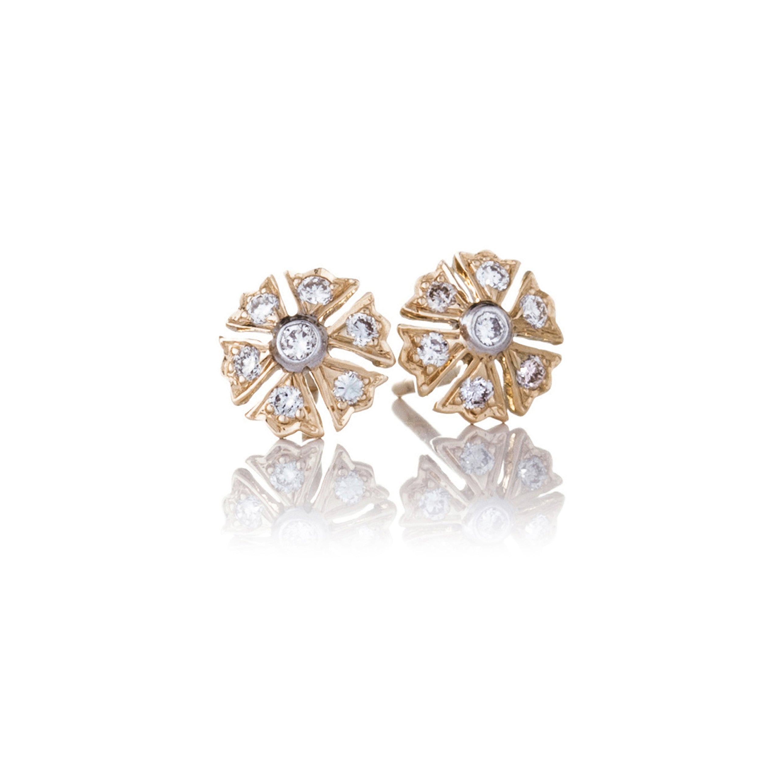 The Camelia Earrings - White and Gold